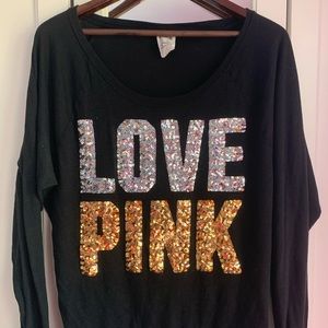 PINK Black, Gold and Silver Top